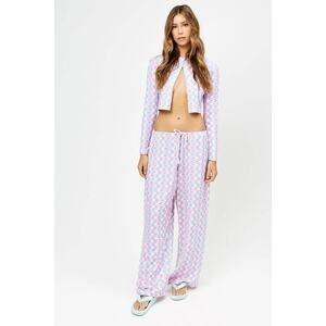 Frankie’s Bikinis Women’s Terrycloth Michelle Low Rise Lounge Pants‎ Sz S